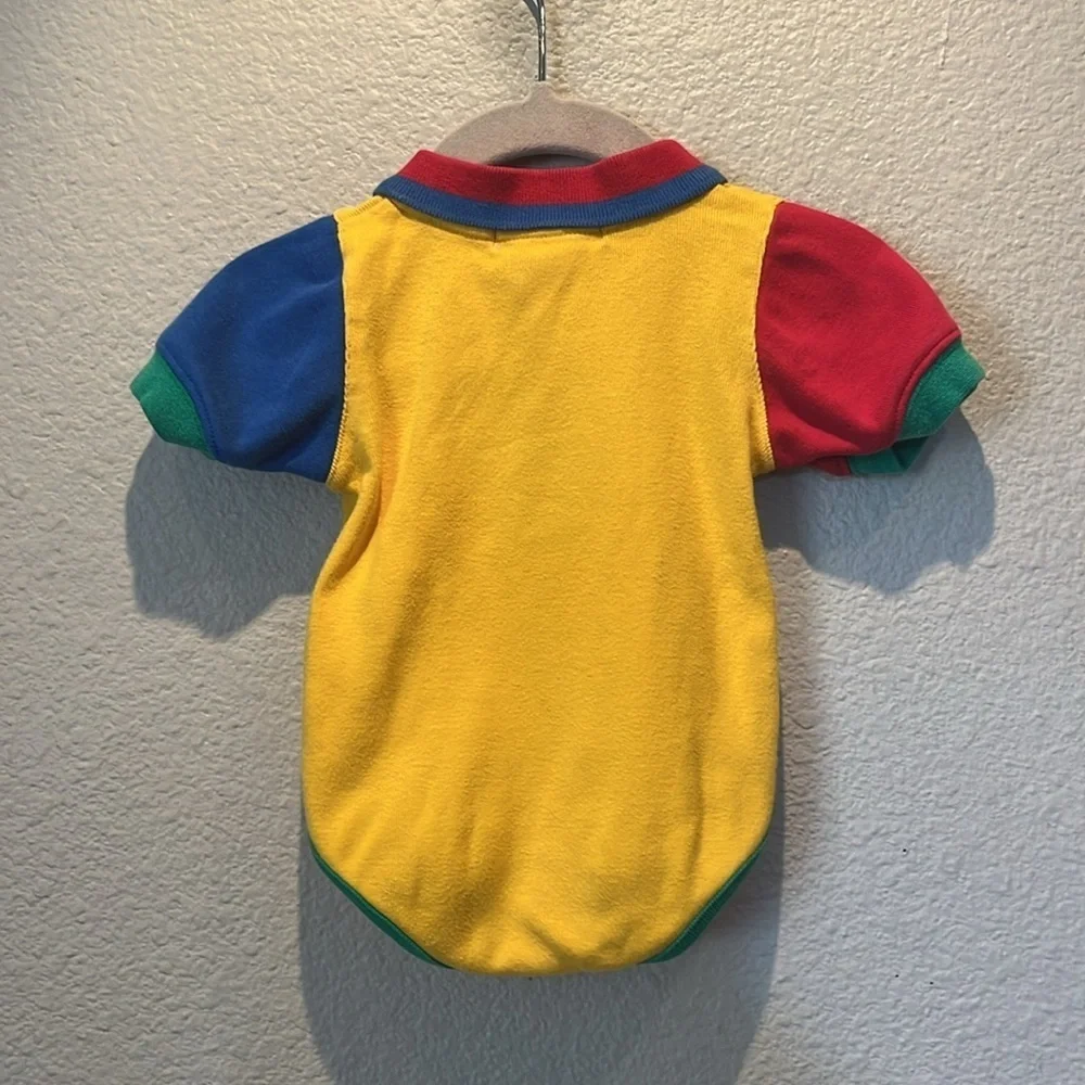 Gymboree Vintage Primary Colorblock Hammer Romper Size Newborn 90’s